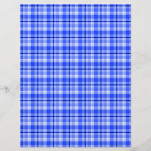 Blue Plaid Scrapbook Paper