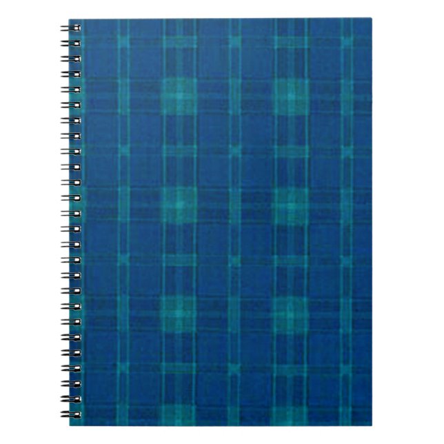 Blue Plaid Spiral Notebook (Front)