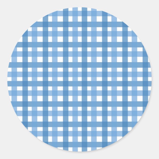 Blue Plaid Sticker/Envelope Seal (Front)