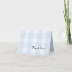 Blue Plaid Thank You Card