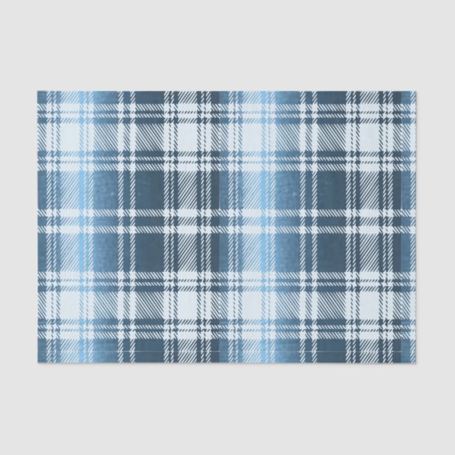 Blue Plaid Tissue Paper (Front)