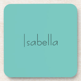 Blue Plain Creative Modern Name Minimalist Coaster