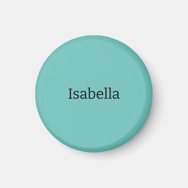 Blue Plain Creative Modern Name Minimalist Magnet (Front)