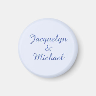 Blue Plain Elegant Modern Calligraphy Name Magnet