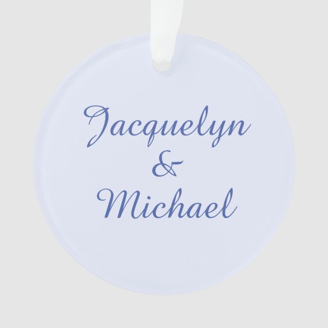 Blue Plain Elegant Modern Calligraphy Name Ornament (Front)