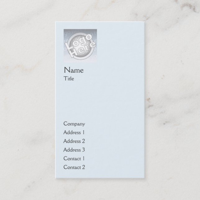 Blue Plain Vertical - Business Card (Front)