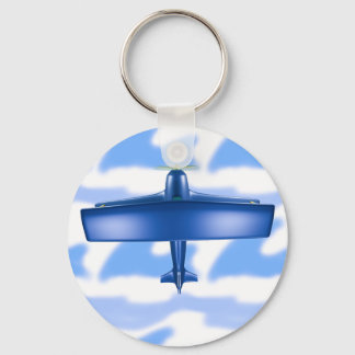 Blue Plane Aviation Sky Blue Cloud Keychain