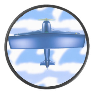 Blue Plane Aviation Sky Blue Clouds Puck