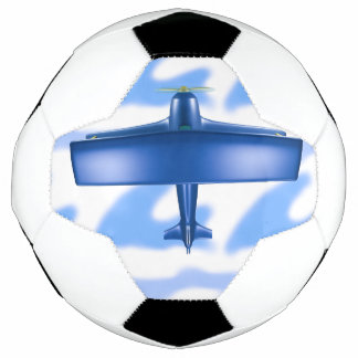 Blue Plane Aviation Sky Blue Clouds Soccer Ball