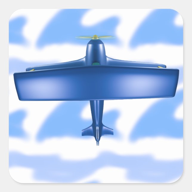 Blue Plane Aviation Sky Blue Clouds Sticker (Front)