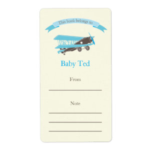 Blue Plane Bookplate