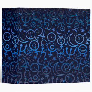 Blue Planetary Symbols Mystical Universe Planets Binder