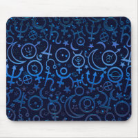 Blue Planetary Symbols Mystical Universe Planets