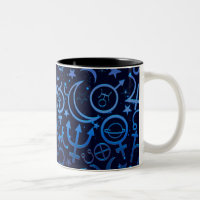 Blue Planetary Symbols Mystical Universe Planets
