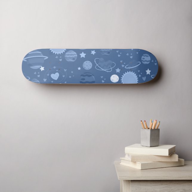 Blue planets celestial skateboard (Wall Art (Horz))