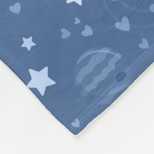Blue planets fleece blanket (Corner)