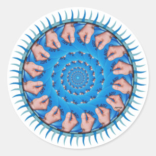 Blue Plastic Classic Round Sticker