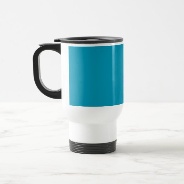 Blue Plastic Cute Colourful Travel Mug (Left)