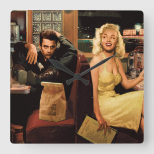 Blue Plate Square Wall Clock