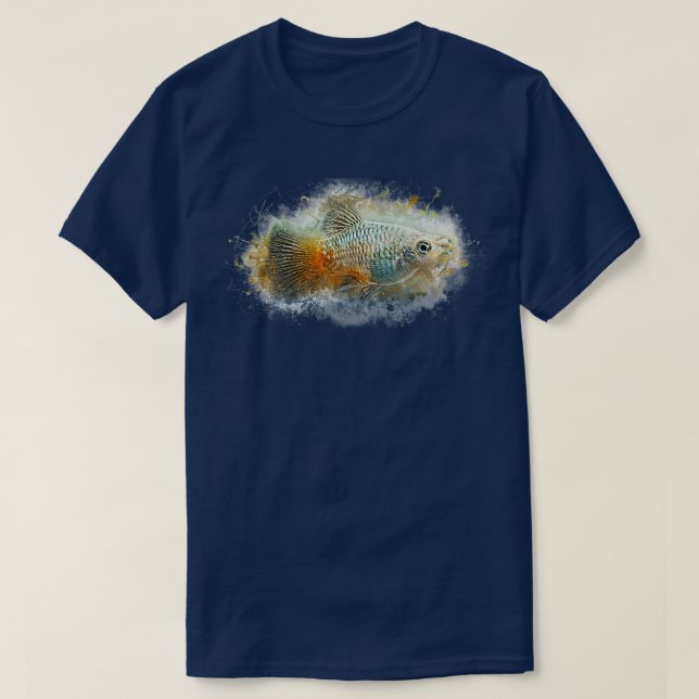 Blue Platy Xiphophorus maculatus T-Shirt (Design Front)