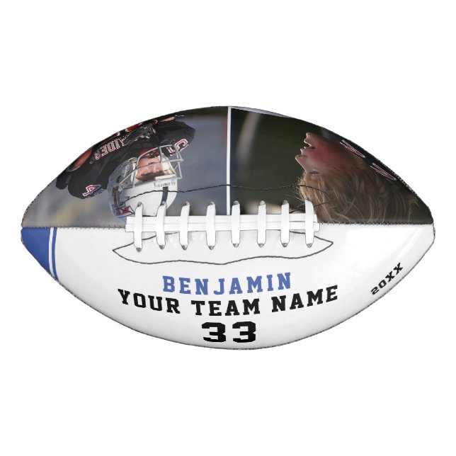 Blue Player Name Number Team 2 Photo Football (Front)