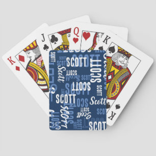 Blue Playing Cards personalized with His Name