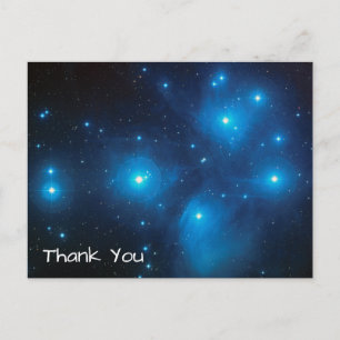 Blue Pleiades Constellation Thank You Postcard