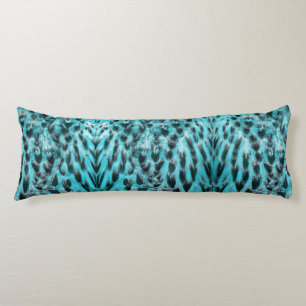 Blue plumage - cool feather design body pillow