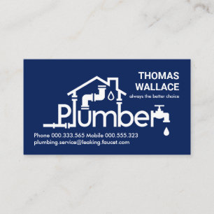 Blue Plumber Home Piping Business Card