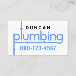 Blue Plumbing Pipeline Plumber Business Card