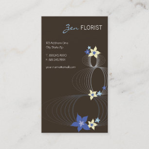 Blue Plumeria Frangipani Flower Chic Ikebana Zen Business Card