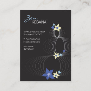 Blue Plumeria Frangipani Flower Chic Ikebana Zen Business Card