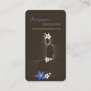 Blue Plumeria Frangipani Flower Chic Ikebana Zen Business Card