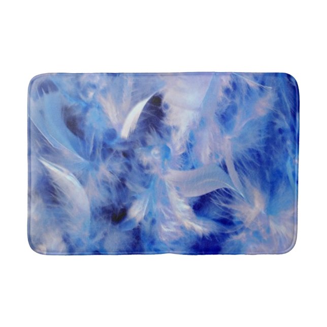 Blue Plumes   Bath Mat (Front)