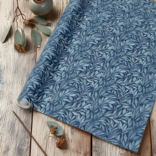 Blue Plumes Wrapping Paper