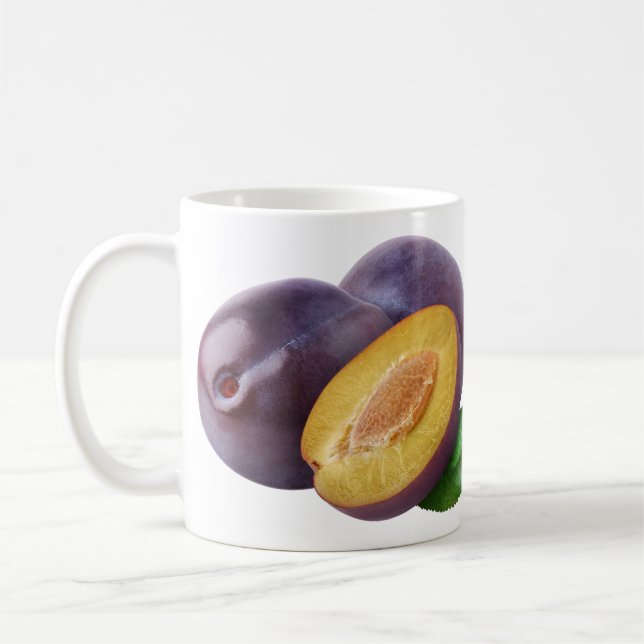 Blue plums coffee mug (Left)