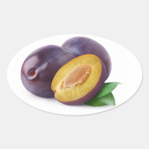 Blue plums oval sticker
