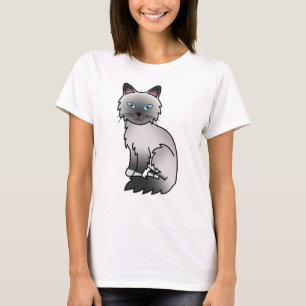 Blue Point Birman / Ragdoll Cute Cartoon Cat T-Shirt