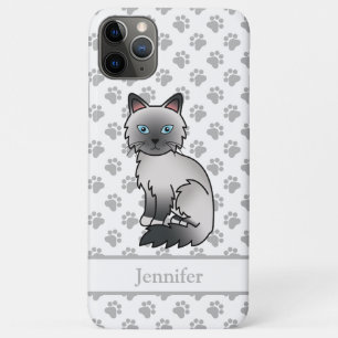Blue Point Birman / Ragdoll Cute Cat & Name iPhone 11 Pro Max Case