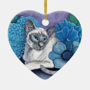 Blue Point Siamese Cat Ceramic Ornament