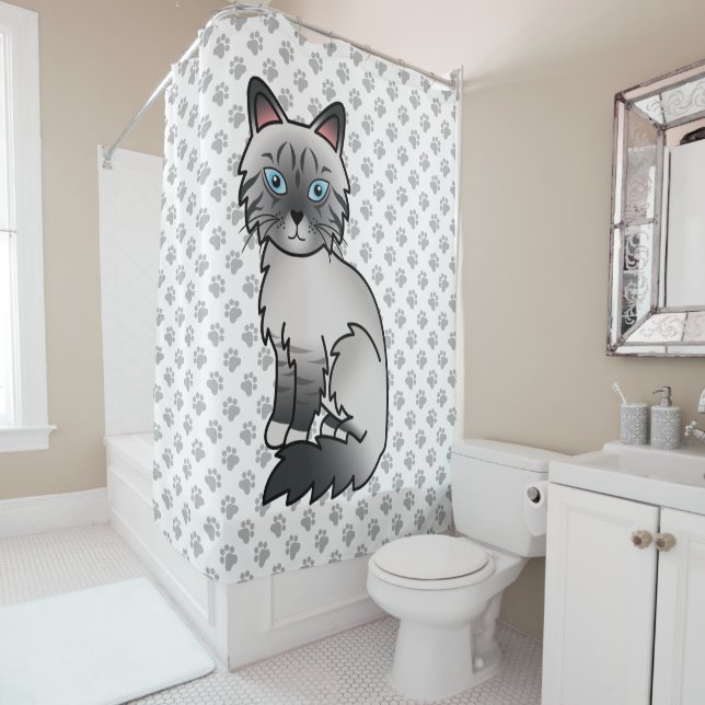 Blue Point Tabby Birman / Ragdoll Cat & Paws (In Situ)