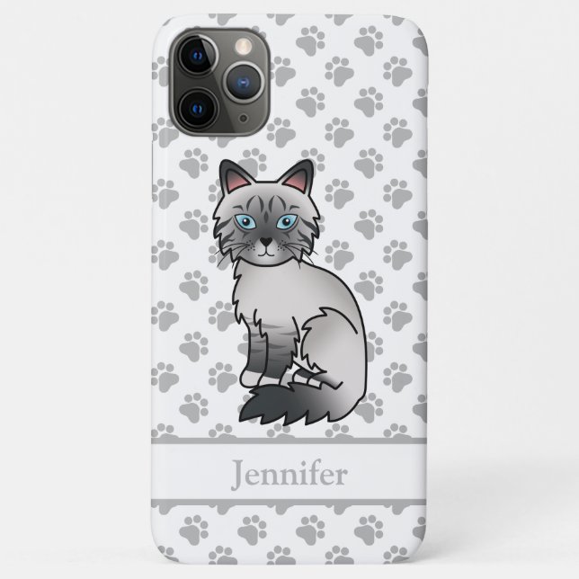 Blue Point Tabby Birman / Ragdoll Cute Cat & Name Case-Mate iPhone Case (Back)