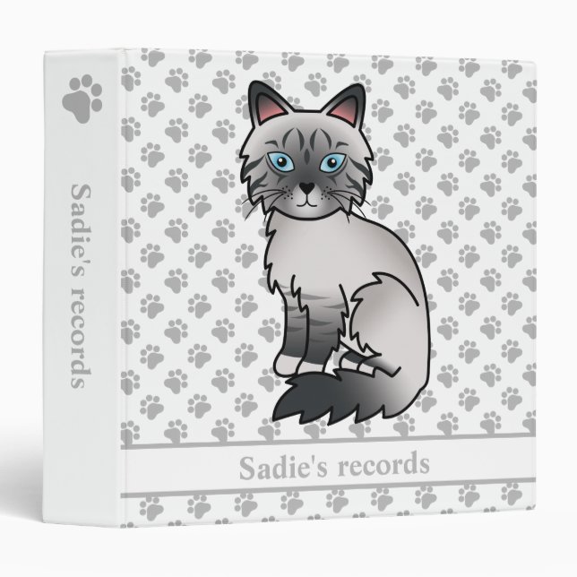 Blue Point Tabby Birman/Ragdoll & Pet Records Text Binder (Front/Spine)