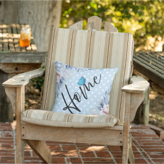 Blue Pois Home  Outdoor Pillow