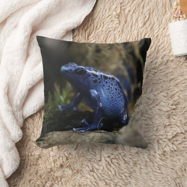 Blue Poison Arrow Frog Tarot Card Deck Throw Pillow (Blanket)