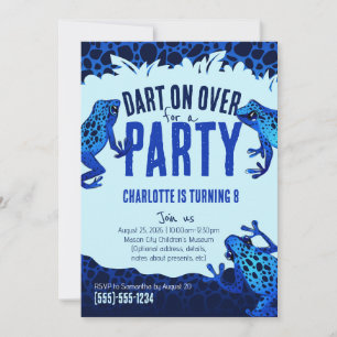 Blue Poison Dart Frog Invitation d'anniversaire