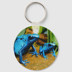 BLUE POISON DART FROG KEYCHAIN KEYRING