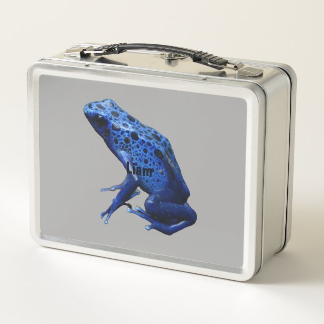 Blue Poison Dart Frog Metal Lunch Box (Back)