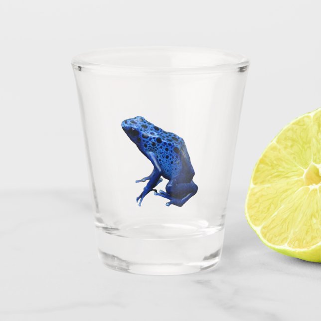 Blue Poison Dart Frog Shot Glass (Front)