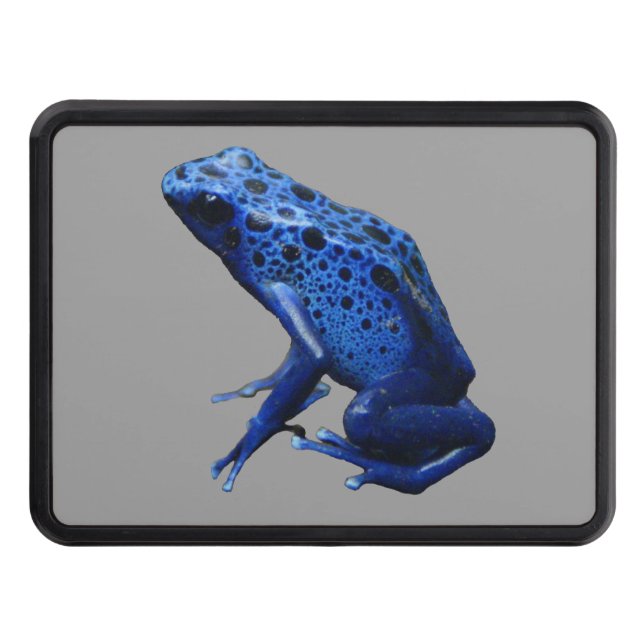 Blue Poison Dart Frog Trailer Hitch Cover (Front)